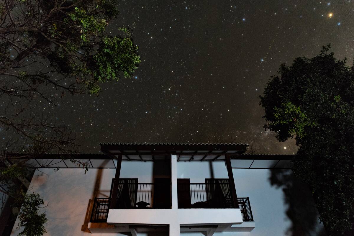 Stargazing dinner at Arana, Yala, under night sky